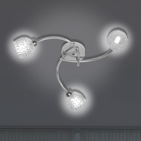 

1111Fourone LED Ceiling Light 3 Bulb Crystal Ceiling Lamp Metal Glass Chrome G9 Bulb