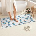 thumbnail image 4 of Dinosaur and Skateboard White Pattern Non Slip Microfiber Bathroom Rugs, Soft Rubber Backing Bath Mats for Bathroom Floor Tub and Shower,24"x60", 4 of 5
