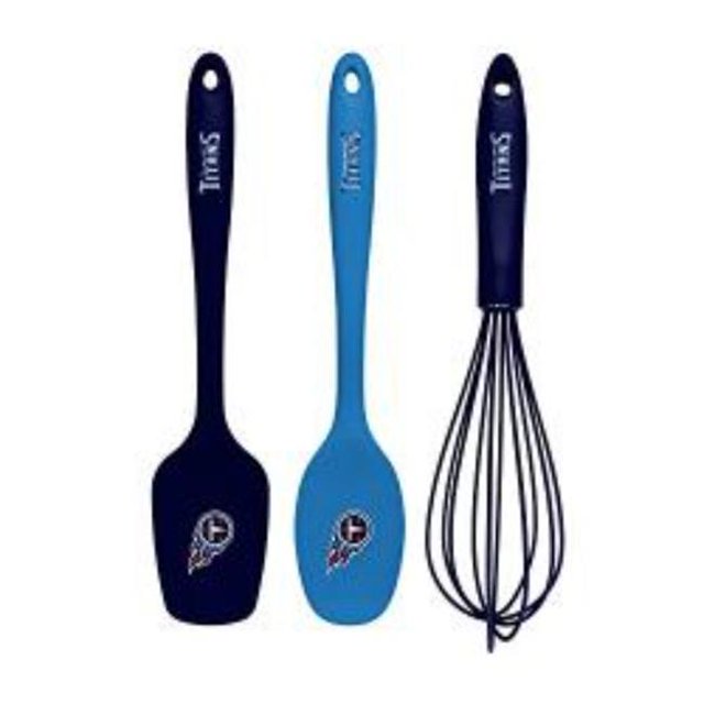 Collection KUSNFL3101 NFL Tennessee Titans Ensemble d'Ustensiles de Cuisine - 3 Pcs