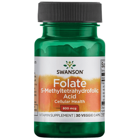 Swanson Folate 5-Methyltetrahydrofolic Acid 800 mcg 30 Veg