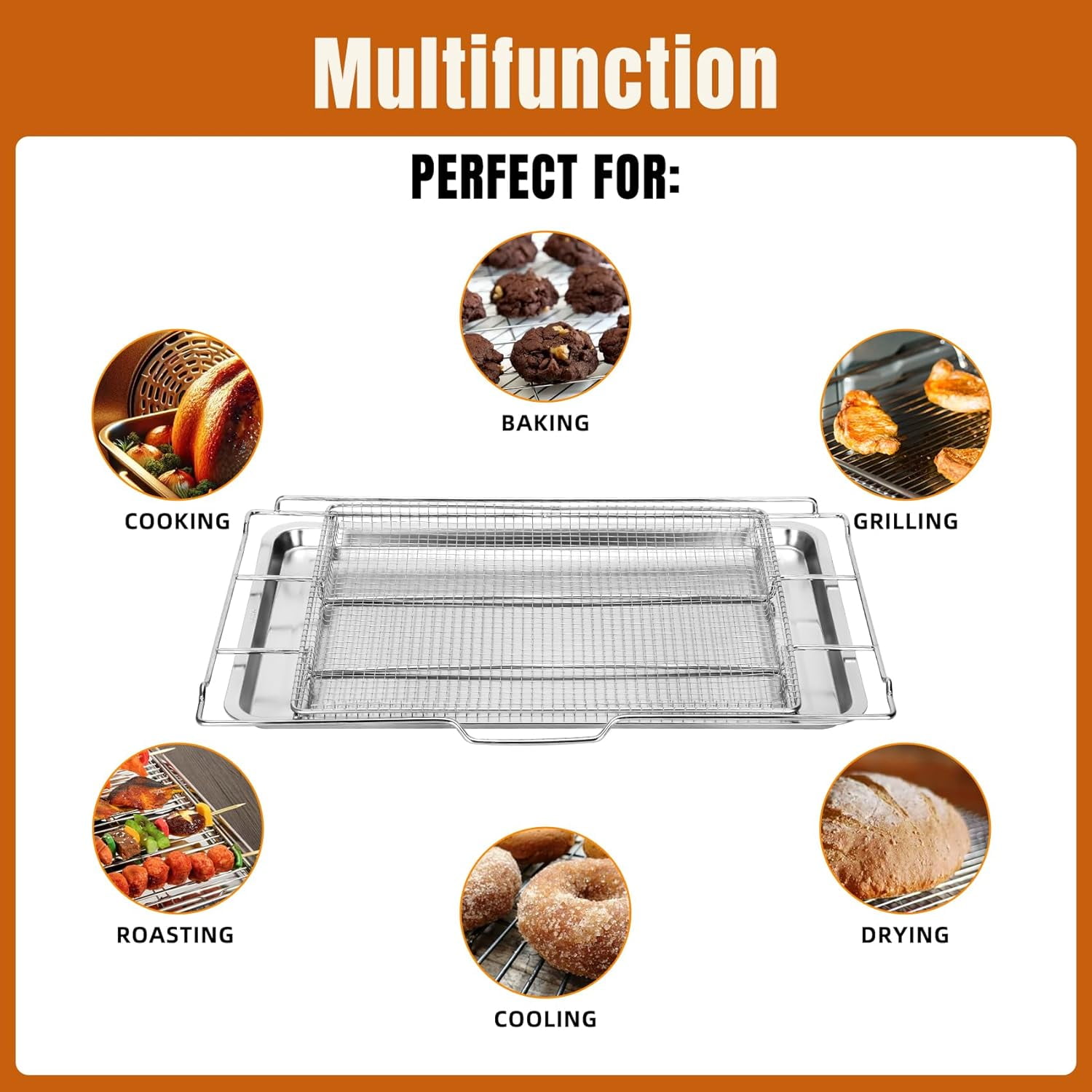 Air Fry Tray with Drip Pan for 30" Oven, Compatible with  Wall Ovens, Ranges, and Combinations