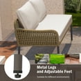 thumbnail image 5 of Aukfa 6-Piece Outdoor Furniture Set, Rope Weave Patio Conversation Set w/ Wood Table & Icebox, Beige, 5 of 12