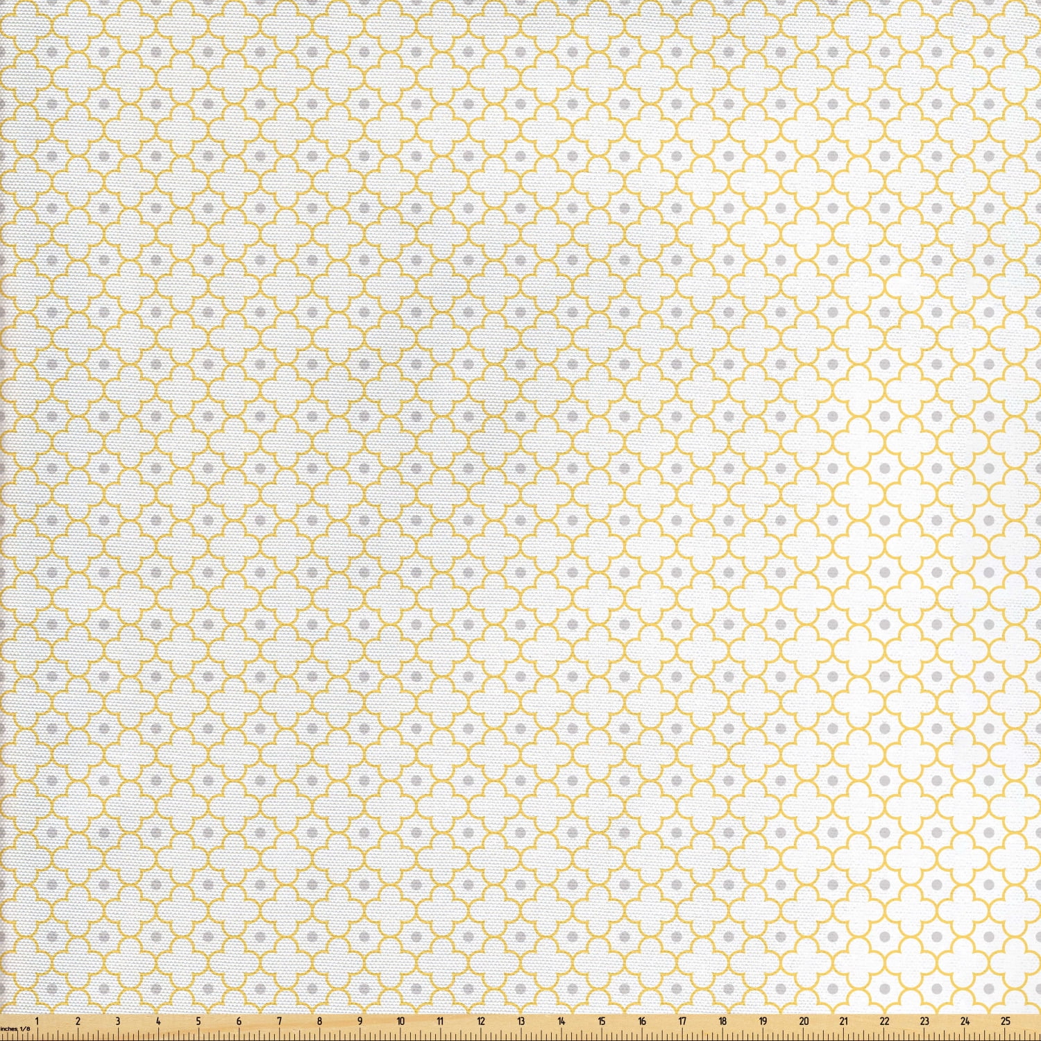 Quatrefoil Fabric by The Yard, Moroccan Style Lattice Pattern Dots in
