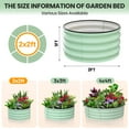 thumbnail image 6 of Kicctian 2Pcs Galvanized Outdoor Raised Garden Bed, 2x2x1 ft Round Metal Planter Box for Vegetables, Herbs, and Flowers, Olive Green, 6 of 8