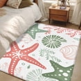 thumbnail image 5 of Rectangle Area Rug 4x6ft, Ocean Red Orange Green Coral Starfish Non-Shedding Washable Area Rug, Summer Sealife on White Non Slip Low-Profile Rugs for Living Room, Bedroom Dining Room, 5 of 9