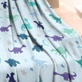 thumbnail image 3 of LightBlue Dinosaurs Stars Moons Pattern Blanket,Comfortable Soft Flannel Throw Blanket,All Season,Warm Lightweight Blankets for Sofa Bed Couch Living Room Chair,30"x40", 3 of 4