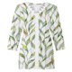 thumbnail image 4 of Puntoco - Camiseta de moda para mujer con estampado floral de encaje, blusa de manga tres cuartos con cuello en V, tops casuales Puntoco Puntoco-123, 4 of 5