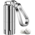 thumbnail image 1 of Titanium Small Pill Holder Keychain   Portable Pill Case  Pocket Pill Box Container Carrier to Hold Pills  Vitamins  Fish Oil  Supplements, 1 of 6