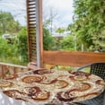thumbnail image 2 of Ambesonne Rustic Fitted Round Tablecloth, Watercolor Circular Shapes, 56"- 60" Diameter, Dark Orange and Seal Brown, 2 of 5