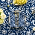 thumbnail image 5 of Paisley Tablecloth 60x84 Inch Rectangular, Seasonal Blue Floral Washable Seasonal Table Cover for Party Picnic Dinner Decor, 5 of 6