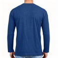 thumbnail image 6 of Men's Crew Neck Long Sleeve T Shirt, Solid Color, Loose Fit, Spring Autumn Casual Top For Male, 6 of 6