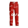 thumbnail image 4 of Fabrcox Mens Valentine Pajama Pants Slim Fit Elastic Waist Drawstring Pajama Pants Men Love Heart Print Casual Soft Wide Leg Sleepwear Pants, 4 of 6
