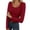 I1179 Red, variant on Likimi Womens T-Shirts With Lace Trim Square Neck Solid Color Long Sleeve T Shirts For Women Slim Fit Comfortable Tops Beige Size L