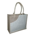 thumbnail image 2 of Eco-friendly Jute Shopping Tote with Accent Front Pocket 13.5" X 15.5" X 6.25" Ivory, 2 of 2