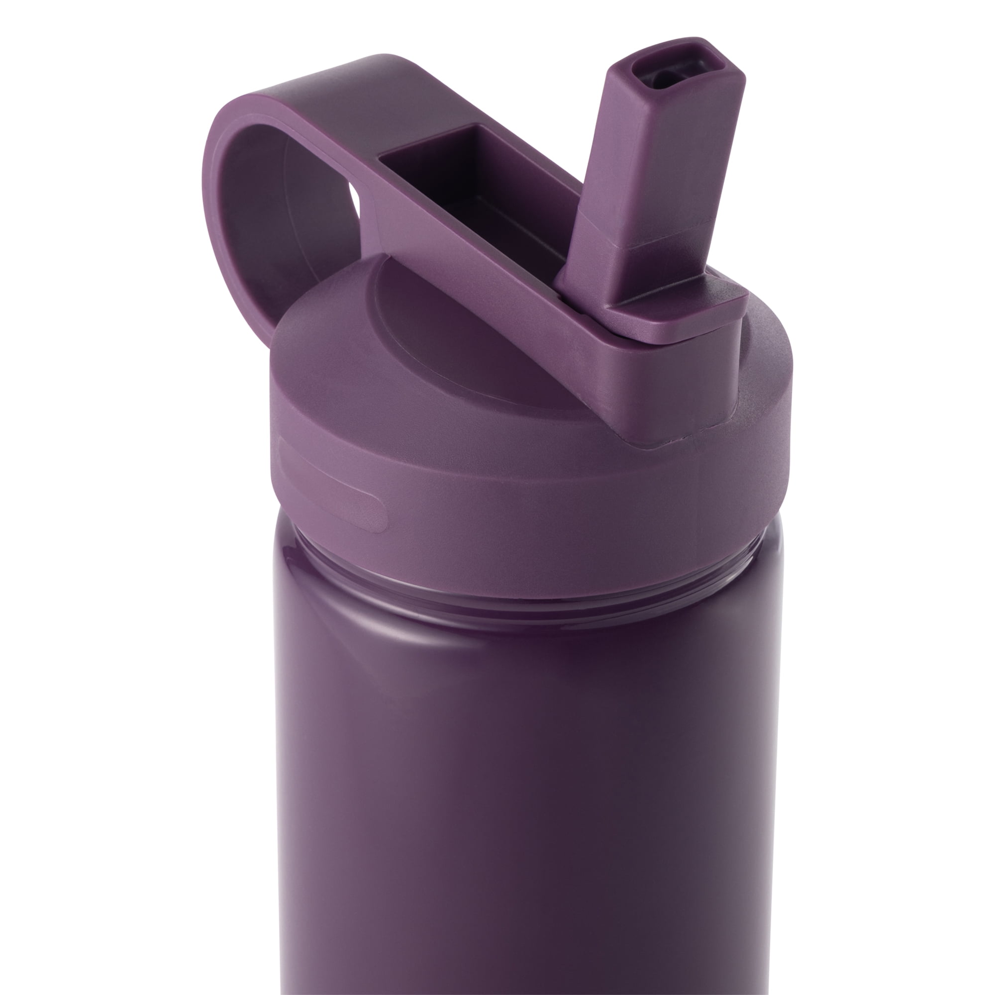 Thyme & Table 26 fl oz Water Bottle with Straw Lid, Purple with Moon Gold Charm