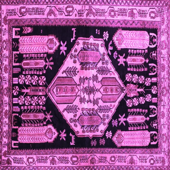 Ahgly Company Indoor Square Persian Purple Traditional Area Rugs, 5' Square