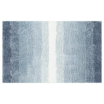 Unique Bargains Absorbent Bath Rug Non-Slip Plush Shaggy Bath Carpet Bath Mats Striped Blue Rectangle 20" x 32"