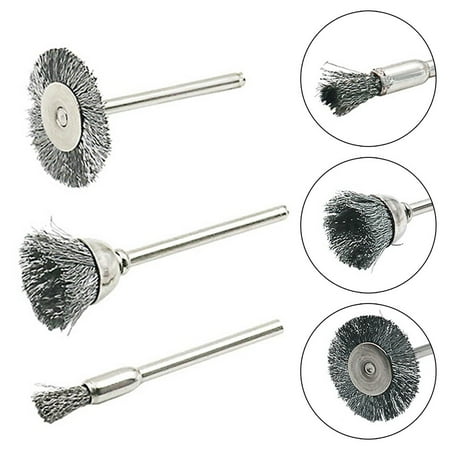 

SUKIY 3Pcs Stainless Steel Wire Brush Wire Wheel Rotary Tool Rust Removal Polishing