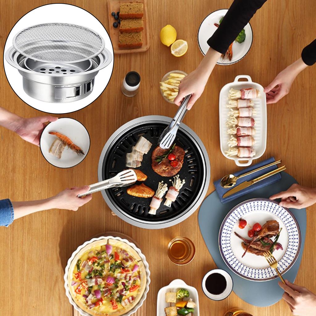 Fiocias Korean Barbecue Grill Barbecue Stove Charcoal Grill for Indoors/Outdoors Korean Without Plate Rack