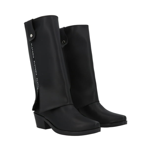 Bota Vaquera Cowboy Tacón Bajo Con Capucha Dakota Para Mujer Cabra Piel Negro