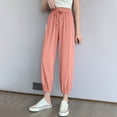 thumbnail image 5 of JLFKNG Joggers For Women Ice Silk Long Elastic High Waist Summer Casual Sunscreen Sports Pants, 5 of 9
