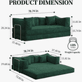 thumbnail image 3 of CARZZI LIFE 79" Convertible Sleeper Sofa Bed, Folding Floor Mattress Couch with Fixed-Shape Frame, Futon Boneless Couch Lounge Loveseat with Pull Out Bed, No Assembly Required (Green), 3 of 10
