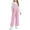 A-Pink, variant on AJTQTH Fashion Girls Fleece Overalls Kids Winter Loose Casual Solid Color/Plaid/Tie Dye/Gradient Color Print Spaghetti Strap Wide Leg Winter Fuzzy Thick Warm Jumpsuit Rompers with Pockets 7-8 Years