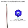 thumbnail image 2 of Uxcell 0402 Pre-Wired Micro LED, 12 Pcs 9-12V Pre-soldered Mini Light Emitting Diodes Surface Mount Device for Model, DIY, Science Projects, 9.8" Length, Blue, 2 of 6