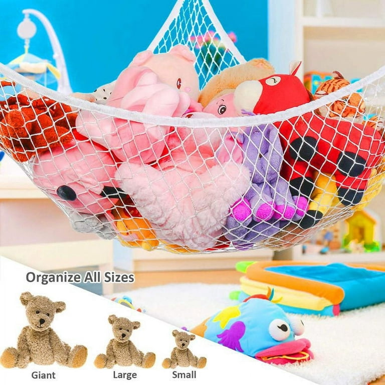 Rumbeast 3 Pcs 4 Compartments Stuffed Animal Toy Storage Net, Foldable  Hanging Soft Toys Storage Basket, Stuffed Animal Storage, Space Saving  Organizer for Toys, Clothes Sundries(Yellow, Blue, Gray) 