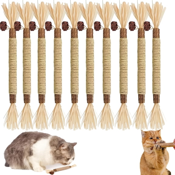ZULAR Natural Silvervine Dental Sticks for Cats,100% Natural Cat Chews for Dental Health,Catnip Alternative Chew Toys with Hairball Control,Individually Wrapped Cat Teeth Cleaning Sticks