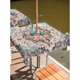 thumbnail image 2 of Outdoor Table Cloth with Umbrella Hole and Zipper, Orange Blue Waterproof Square Tablecloth 60"x60", Geometric Middle Century Abstract Western Washable Table Cover for Outside Party Patio Picnic, 2 of 8