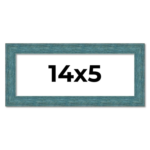 14x5 IN Frame Blue Rustic Barnwood Solid Wood Picture Frame Width 1.25 Inches | Interior Depth 0.5