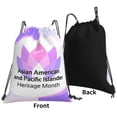 thumbnail image 2 of Asian American And Pacific Islander Heritage Month Drawstring Backpack Sackpack String Bag Cinch Waterproof Bags for Gym Sports Yoga Travel Beach Swimming shopping, 2 of 7