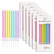 BEANLIEVE Colorful 16-Count Birthday Candles - Birthday Candle Long Thin Cake Candles Cupcake Candles for Birthday, Wedding, Lucky Party Decoration