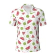 thumbnail image 2 of Daiia Watermelon And Kiwi Pattern Men’s Polo Shirts,Solid Deck Shirt,Classic Fit, Breathable Cotton Polo for Casual and Sport Wear-XX-Large, 2 of 7