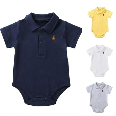 

SPRING PARK Newborn Baby Boy Clothes Set Short Sleeve Romper Jumpsuit Summer Shirt