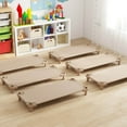 thumbnail image 4 of Costway Pack of 6 Kids Stackable Naptime Cot 52" L x 23" W Daycare Rest Mat Coffee, 4 of 10