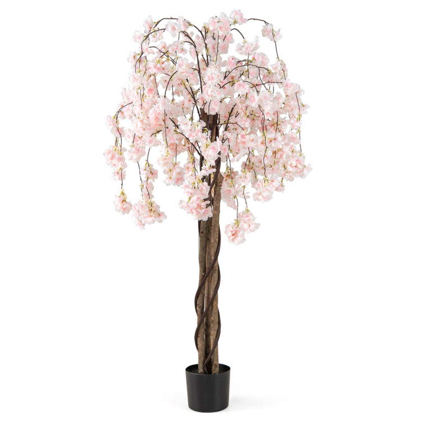 Vebreda Artificial Plant Decor, 5.5 FT Tall Artificial Cherry Blossom Tree with Pink/White Flowers 1 Pack, Realistic and Charming Appearance