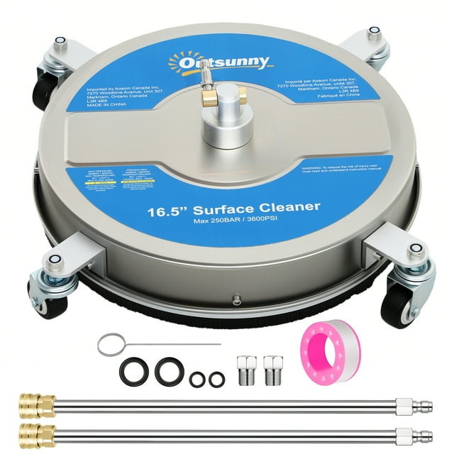 Outsunny 16" Pressure Washer Surface Cleaner, Power Washer Surface Cleaner