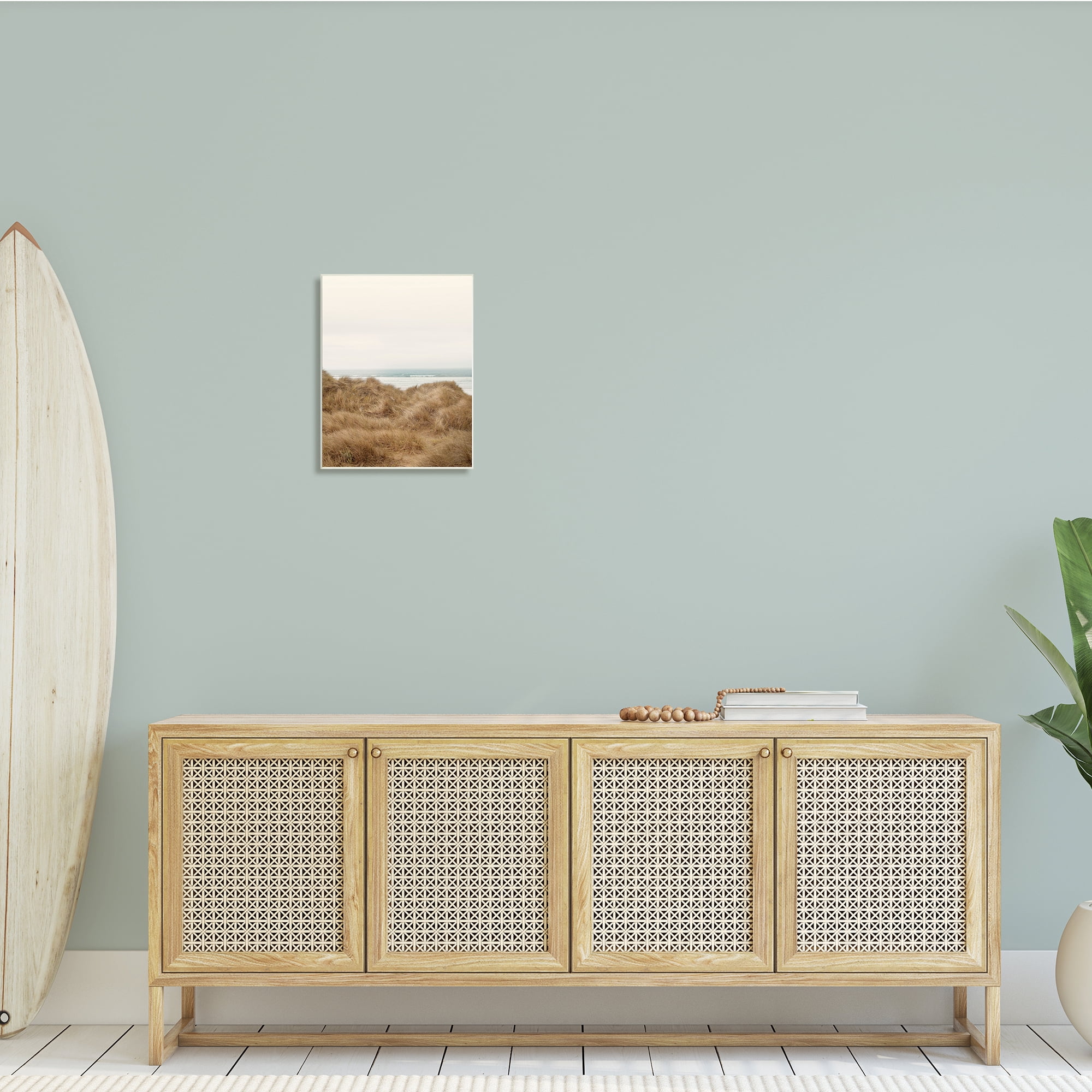Stupell Indtries Tall Grass Field Beach Waves Sun Bleached Sky,13 x 19,Design by Ian Winstanley