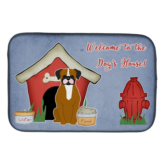 Dog House Collection Flashy Fawn Boxer Dish Drying Mat