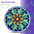 thumbnail image 2 of Stained Glass Floral Mandala Side Table – Round Accent Table, Indoor/Outdoor End Table,Indoor/Outdoor Patio/Living Room Decor, 2 of 7