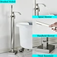 thumbnail image 3 of Free standing Bathtub Faucet Brushed Nickel Floor Mount Tub Filler Mixer Shower, 3 of 10