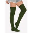 thumbnail image 4 of QIANJIA Women's Cable Knitted Thigh High Boot Socks Extra Long Winter Stockings Over Knee Leg Warmers, 4 of 5