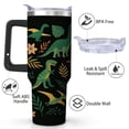 thumbnail image 2 of Dinosaur Tropical Pattern Stainless Steel Insulated Mug with Lid and Handle, 40oz, 2 of 4