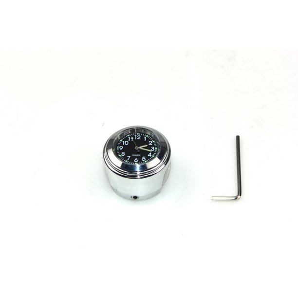 Universal 7/8 Quot Watch Aluminum Luminous Waterproof Chrome Motorcycle Bike Handlebar Mount Quartz Clockclock Black Accessories