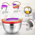 thumbnail image 3 of Stainless Steel Mixing Bowls Set, Multi-use Mixing Bowls with Durable Stainless Steel, Perfect for Baking and Easy Clean, Nesting Metal Mixing Bowls for Space Saving Storage, 3 of 5