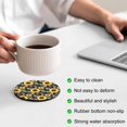 thumbnail image 3 of Yellow Sunflowers Coasters Set of 6, Absorbent Coasters for Drinks, Summer Botanical Elegant Pastoral Bees Coaster for Desk Coffee Table Protection, Home Decor House Warming Gifts 4", 3 of 8