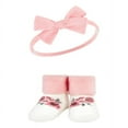 thumbnail image 3 of Hudson Baby Infant Girls Headband and Socks Giftset, Burgundy Black, One Size, 3 of 5