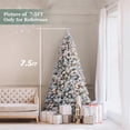 thumbnail image 7 of Jostyle 7.5ft Pre-lit Snow Flocked Artificial Christmas Tree with Pinecones Hinged PVC Branches, 400 Clear Lights, Metal Stand Realistic Full Shape for Home, Office, Holiday Decoration, 7 of 7